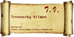 Trnovszky Vilmos névjegykártya